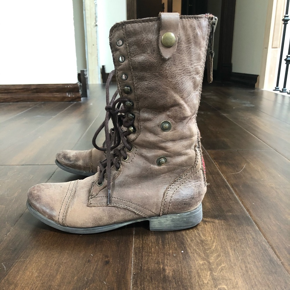 Brown Steve Madden Combat Boots